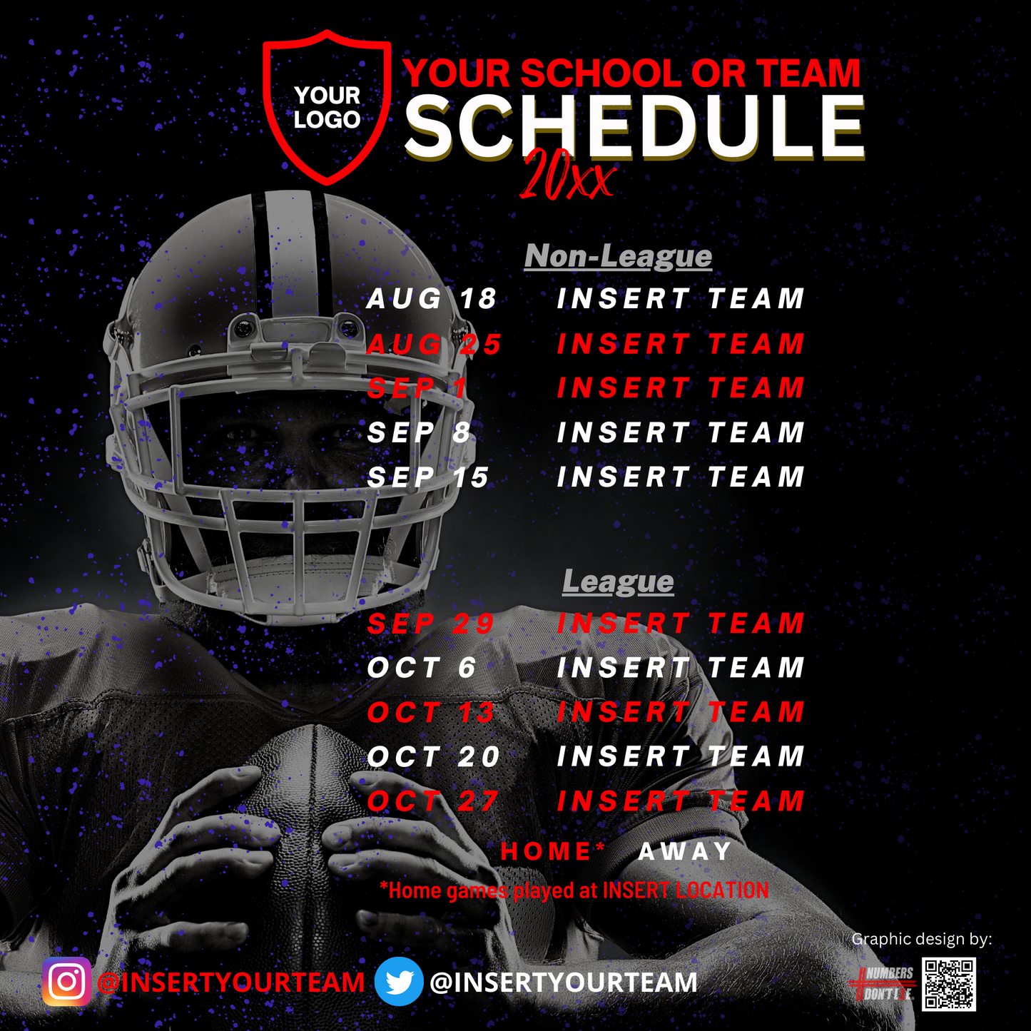 DIY Canva EDITABLE Football Schedule