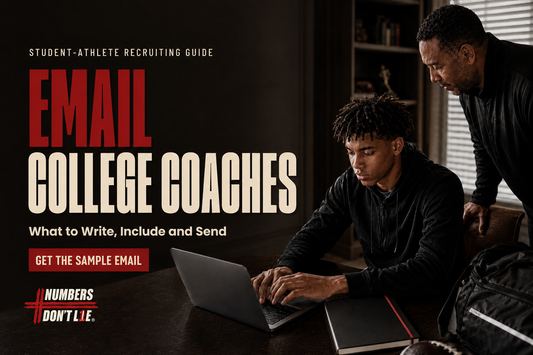 Student-athlete emailing college coaches with guidance from a parent