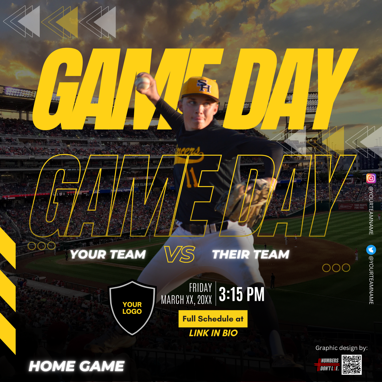 DIY Baseball Game Day Instagram Posts - DIY Templates for Coaches, Parents, and Teams