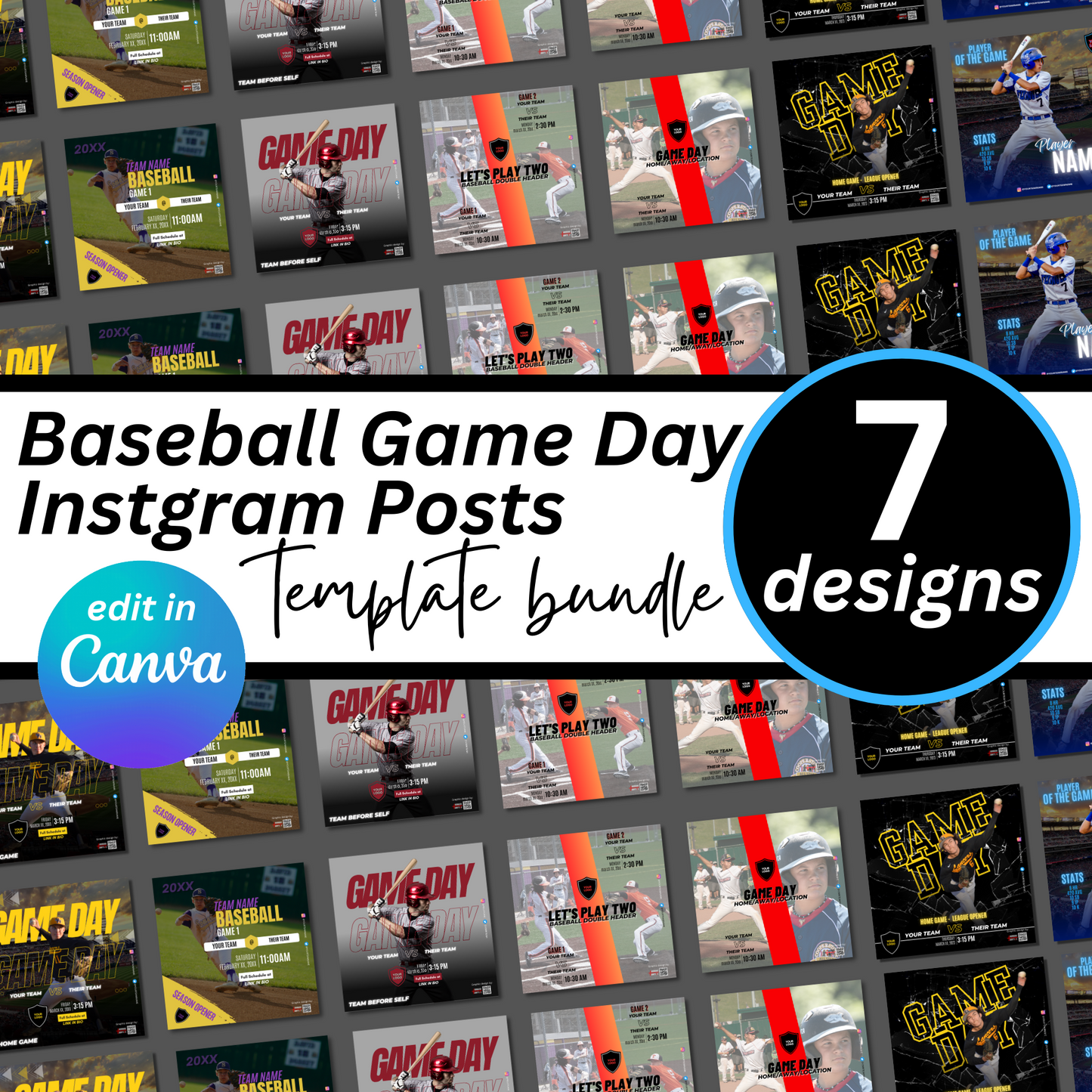 DIY Baseball Game Day Instagram Posts - DIY Templates for Coaches, Parents, and Teams