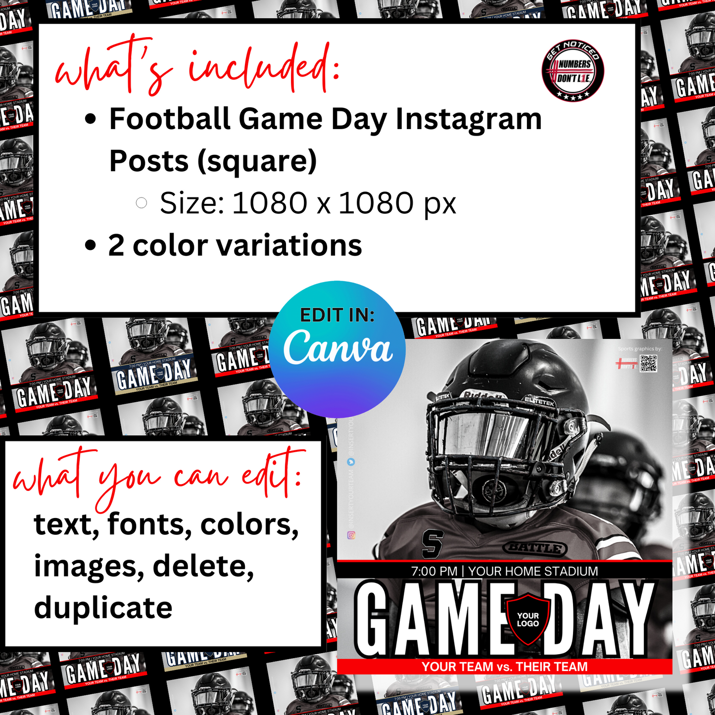 DIY Football Game Day Canva Template