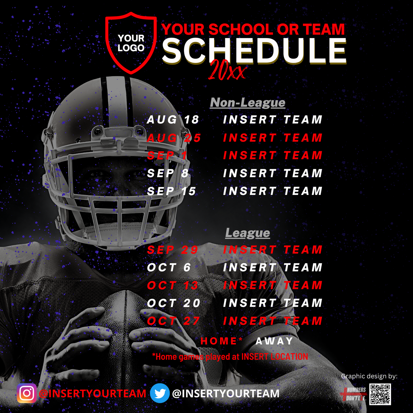 "Editable DIY Football & Multi-Sport Schedule Canva Template for Social Media Engagement