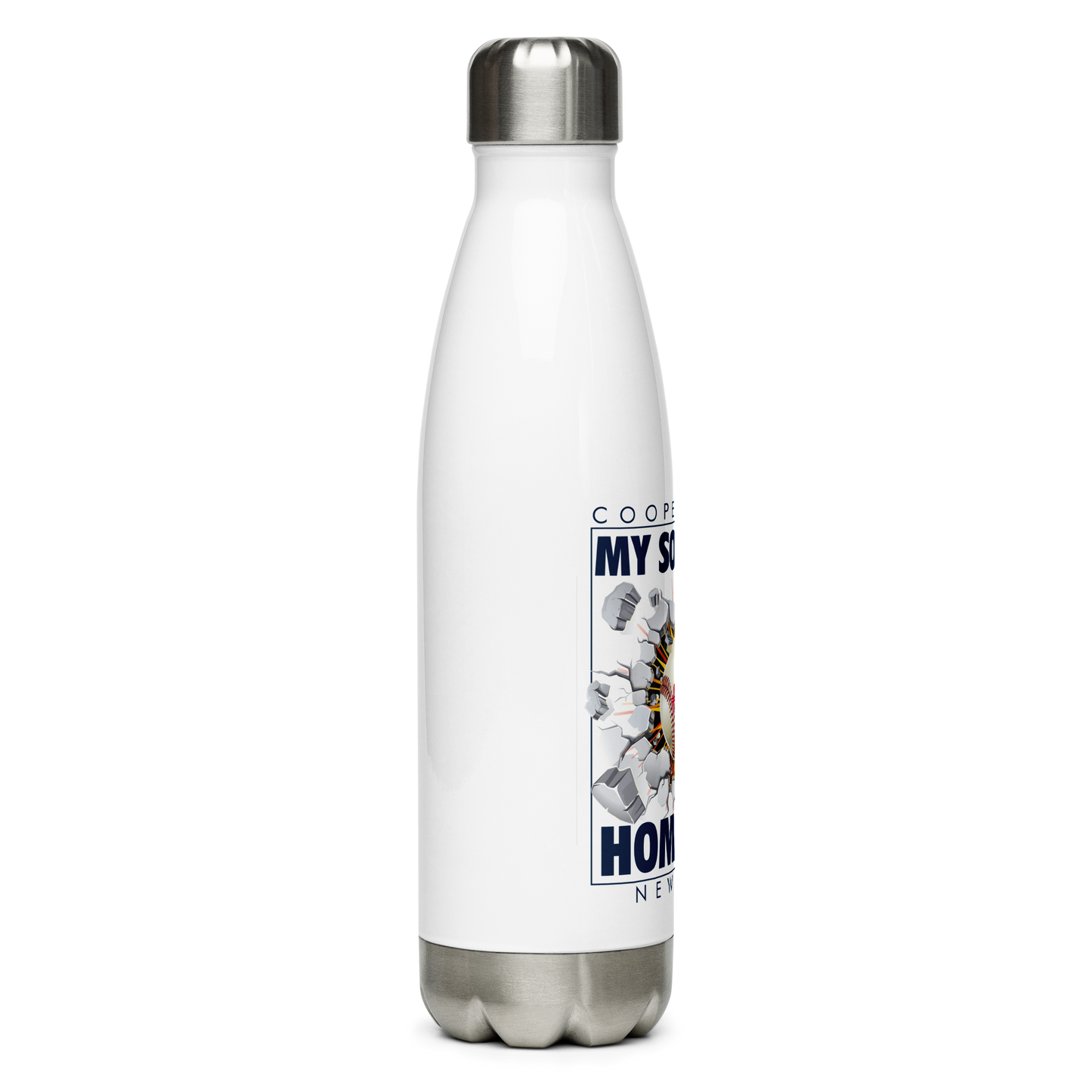Cooperstown Home Run - Stainless Steel Water Bottle - FREE SHIPPING